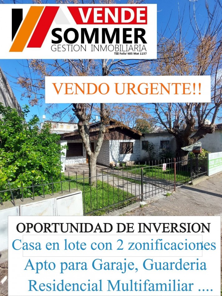 (SUSPENDIDO) Oportunidad por zonificacion y precio 